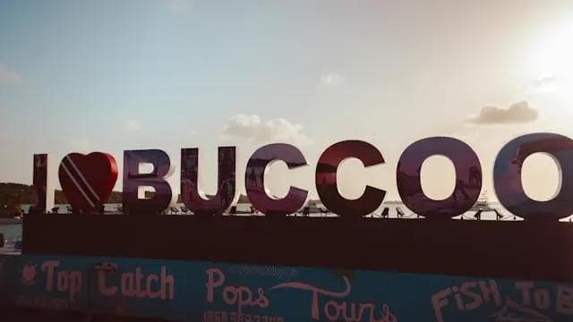picture of I love buccoo statue by the beach